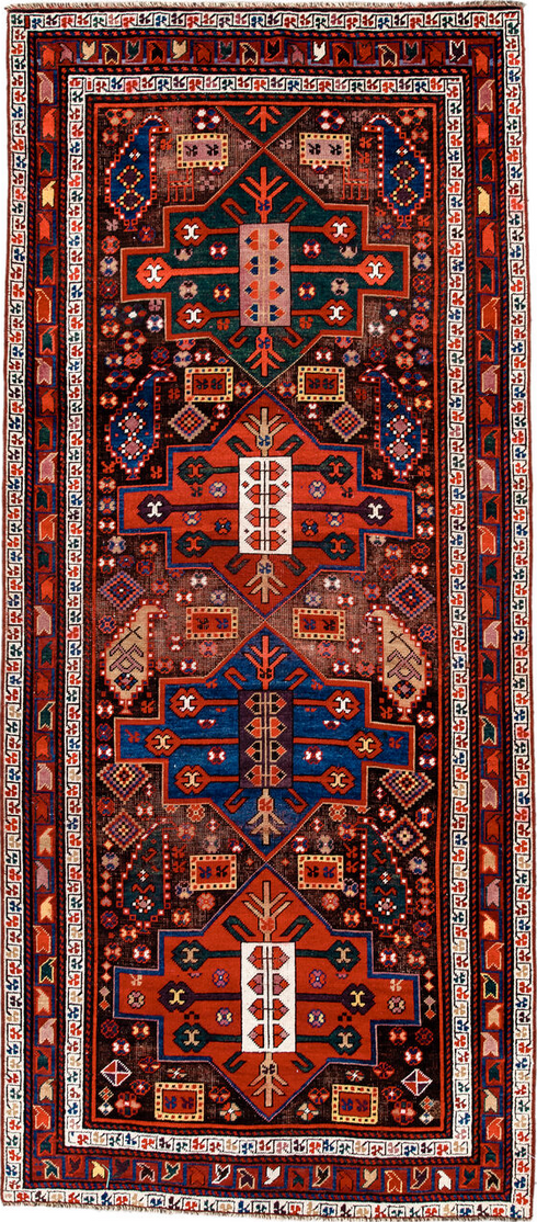 Antique Caucasian Runner Rug (3' x 8')